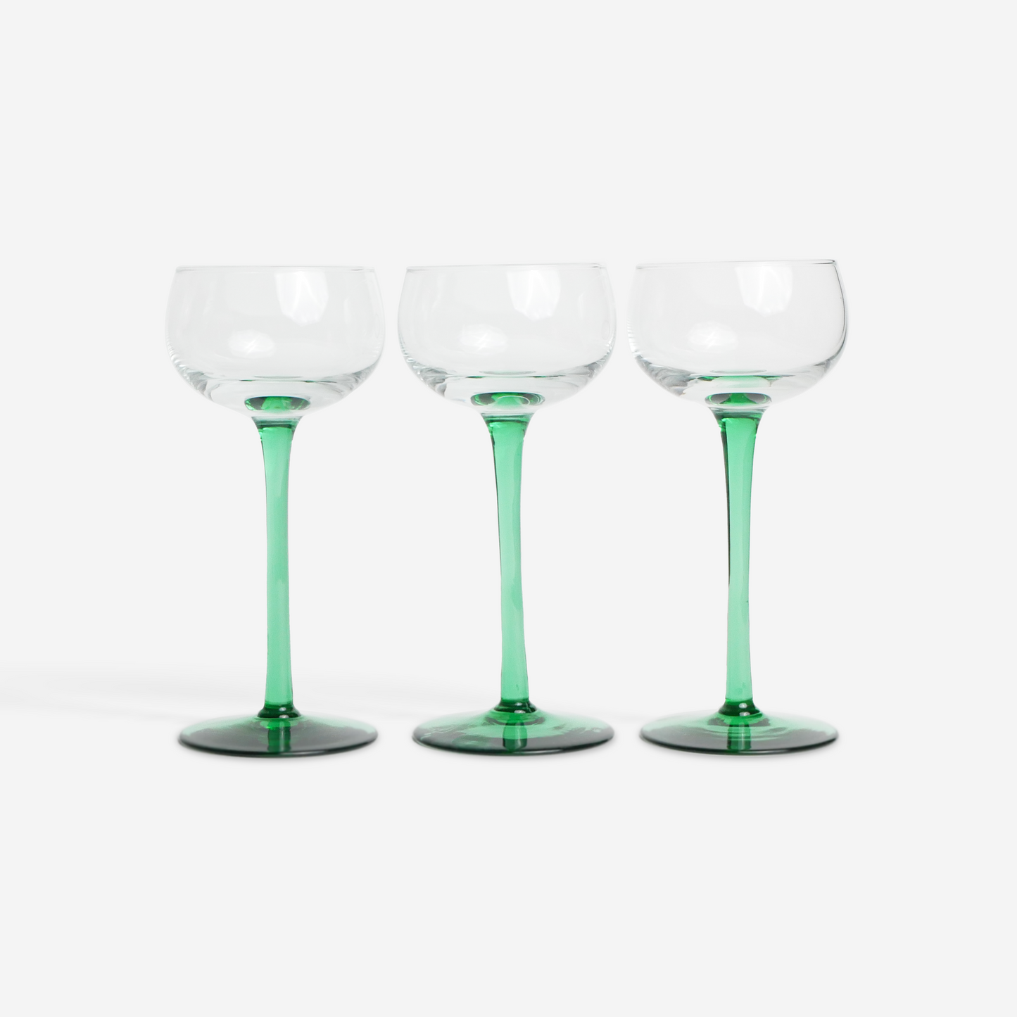 Alsace wine glasses green set of 3