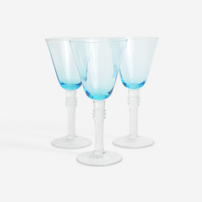 Glazen - blauw - set van 3