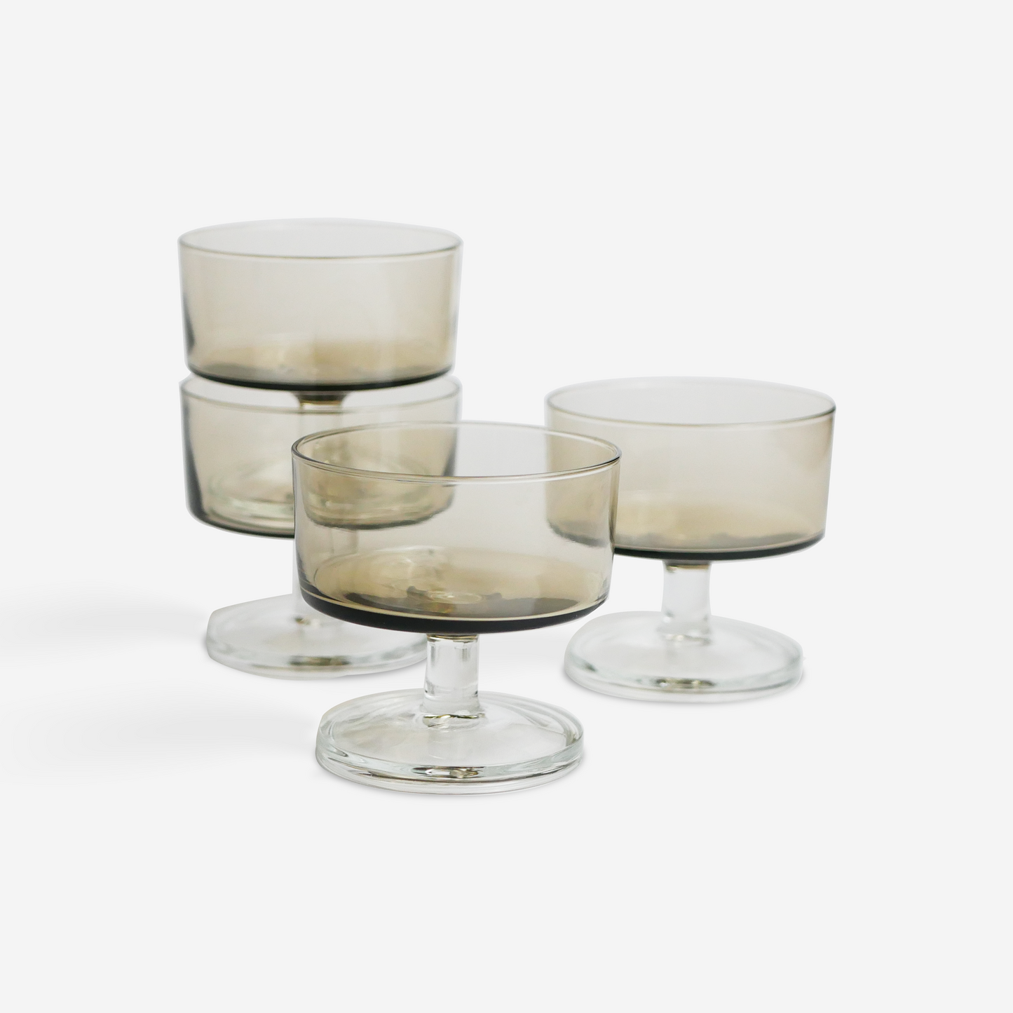 Champagne coupes - gerookt - set van 4