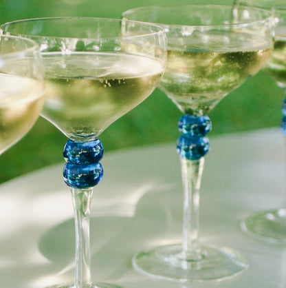 Champagne coupes - blue - set of 2