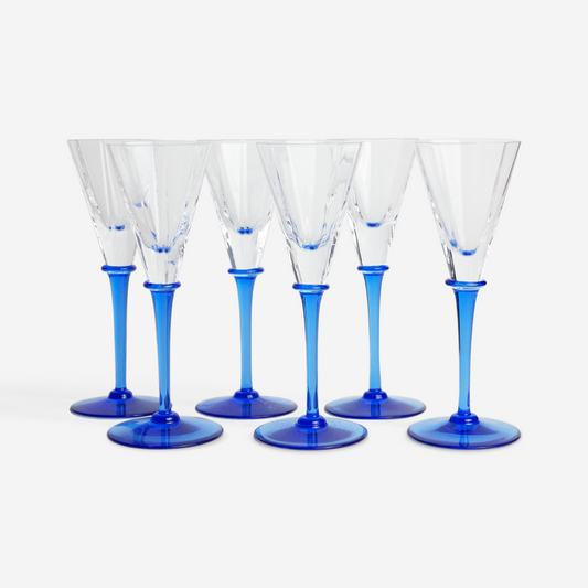 Liquor glasses blue set of 6