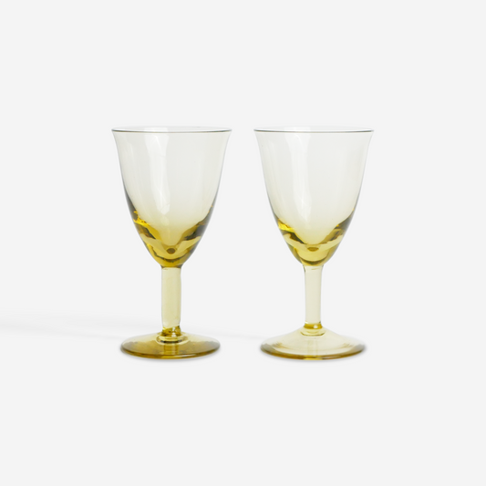 Wine glasses - mustard - set of 2