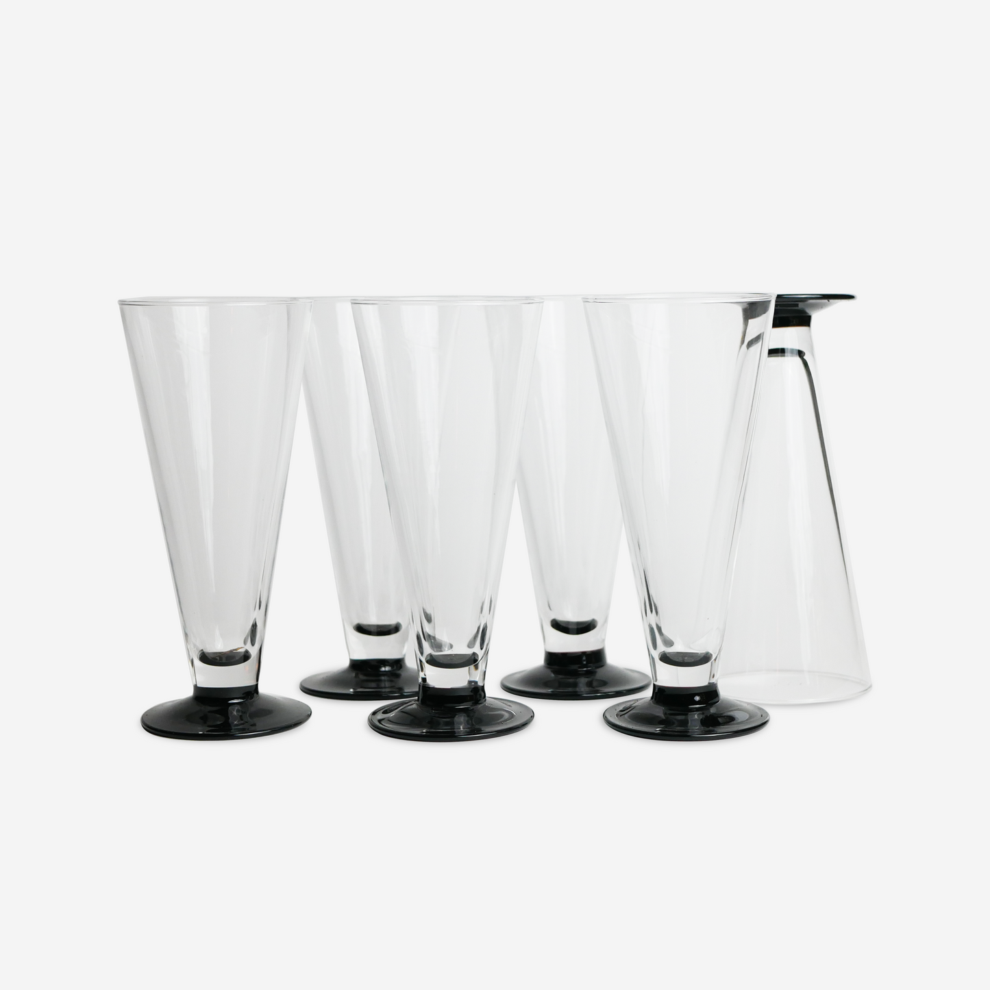 Longdrinkglazen - zwart - set van 6