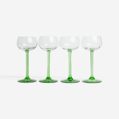 Elzas wijnglazen - groen - set van 4