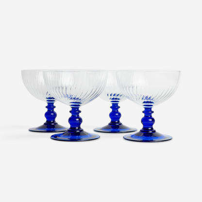 Dessert coupes - kobalt - set van 4