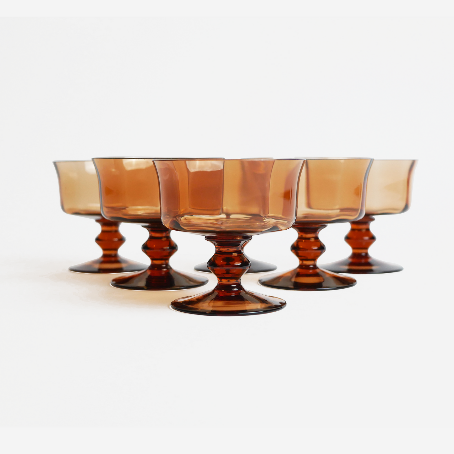 Dessert coupes - amber - set van 6