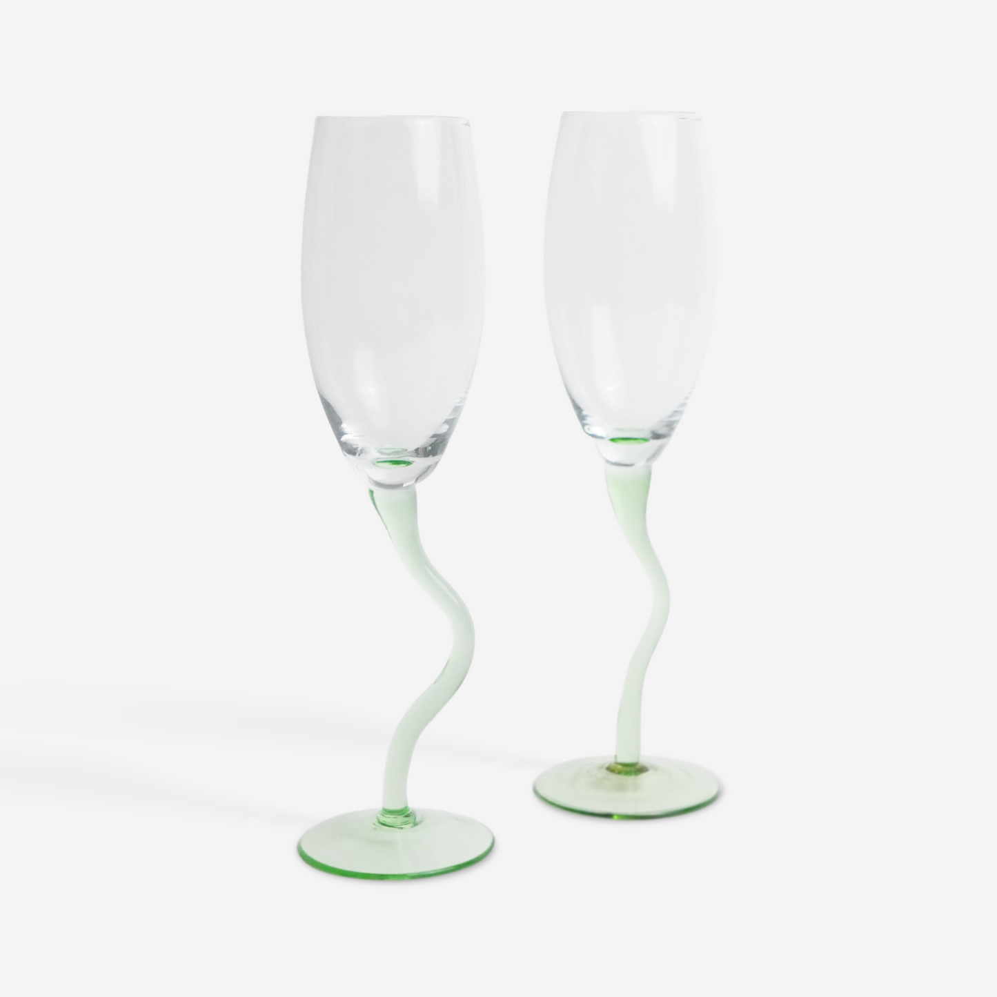 Green wavy stem flutes
