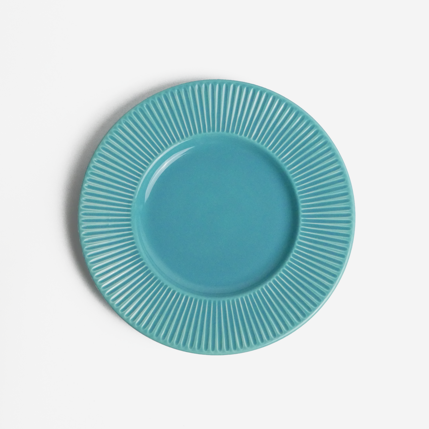 Turquoise ribbed lunch plate