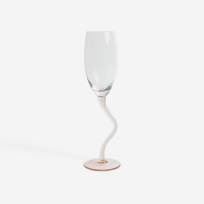 Roze wavy champagne flutes