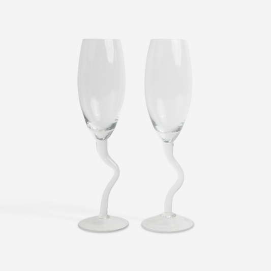 Wavy champagne flutes
