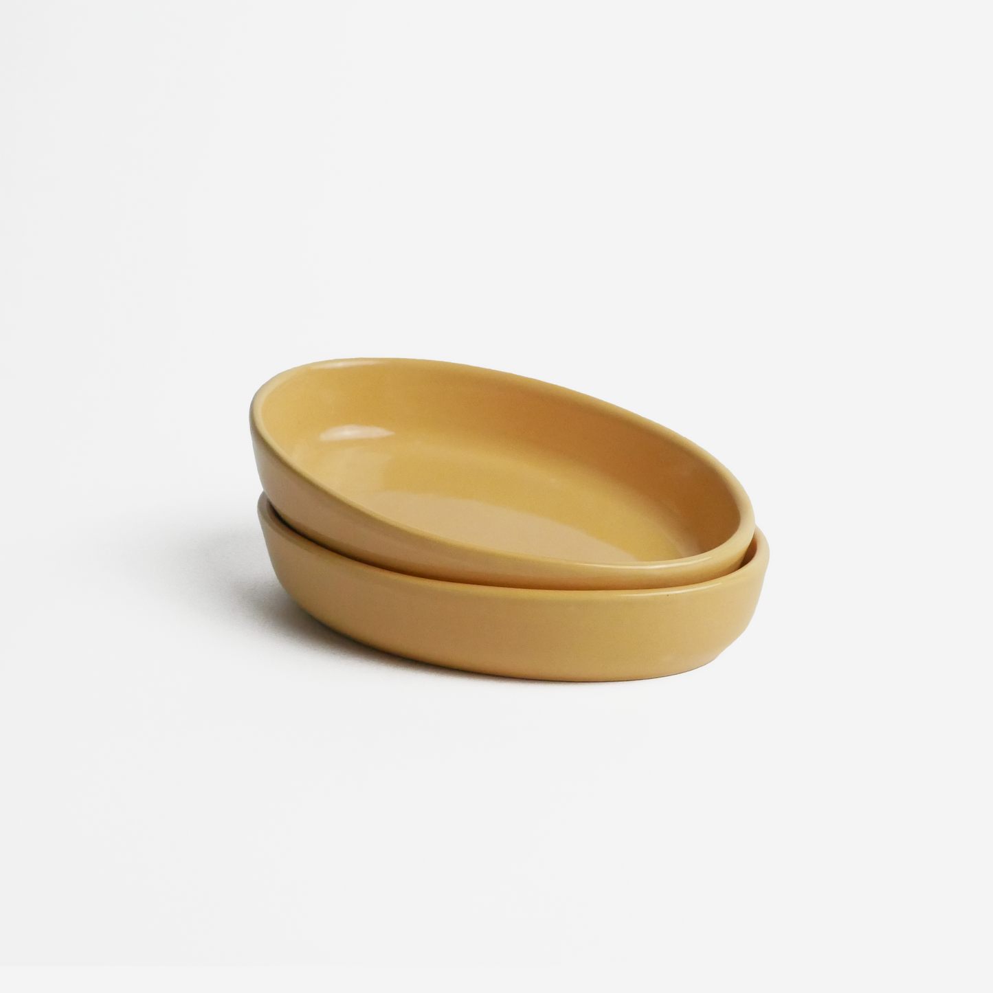 Yellow oval snack bowl