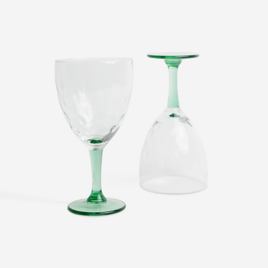 Green stem dot glass