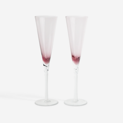 Paarse champagne flutes