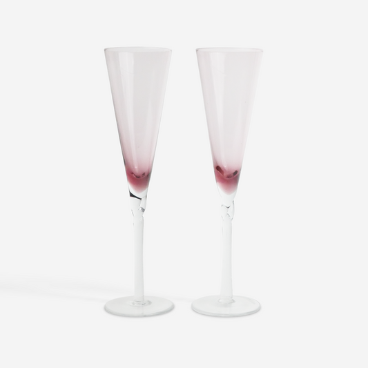 Purple champagne flutes