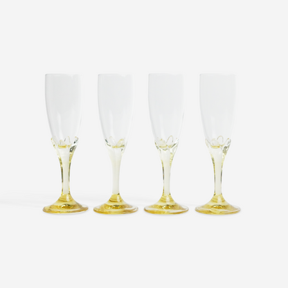 Gele champagne flutes