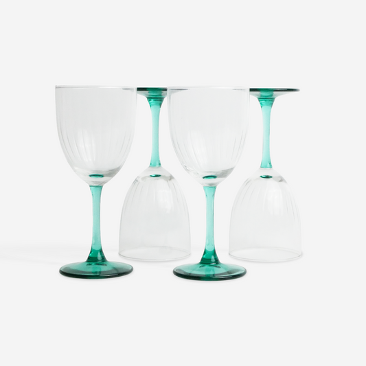 Emerald stem wine glasses