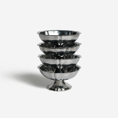 Dessert coupes - zilver - set van 4