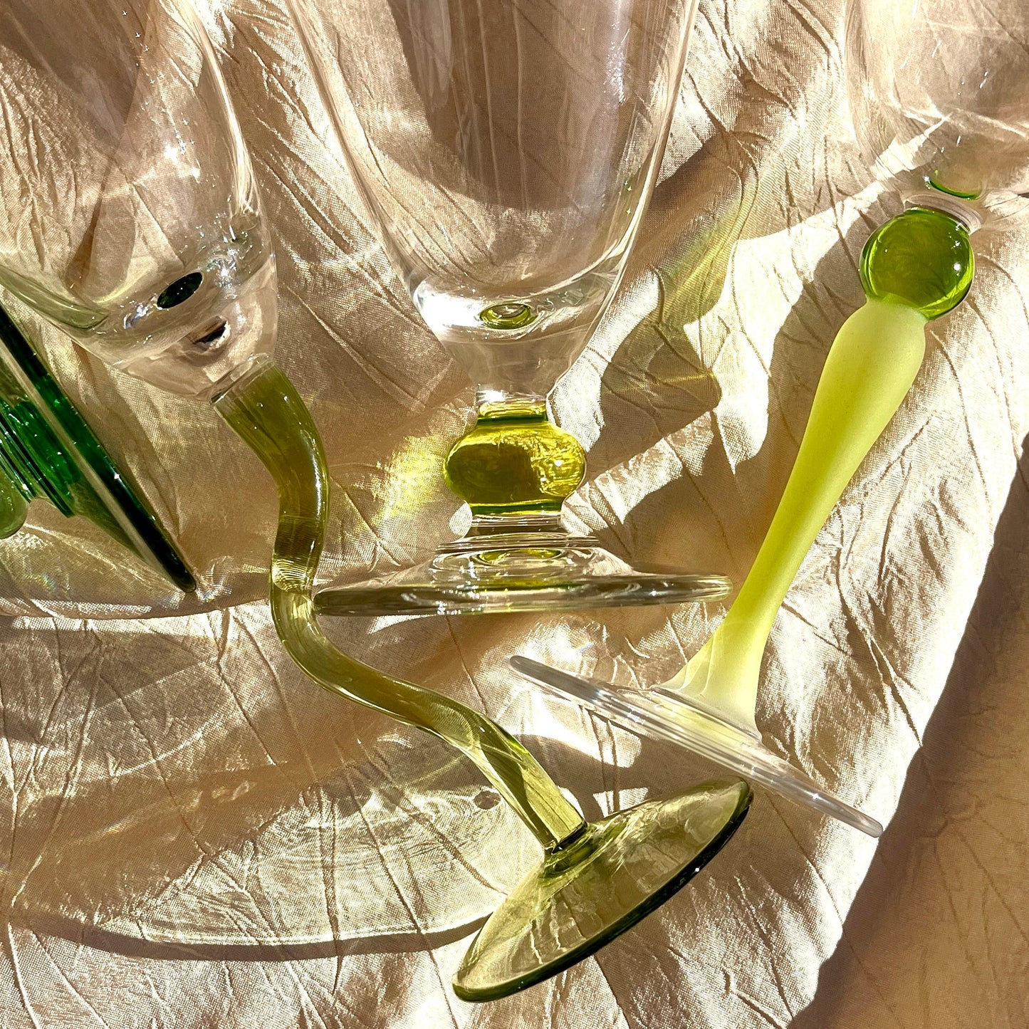 Green wavy stem flutes
