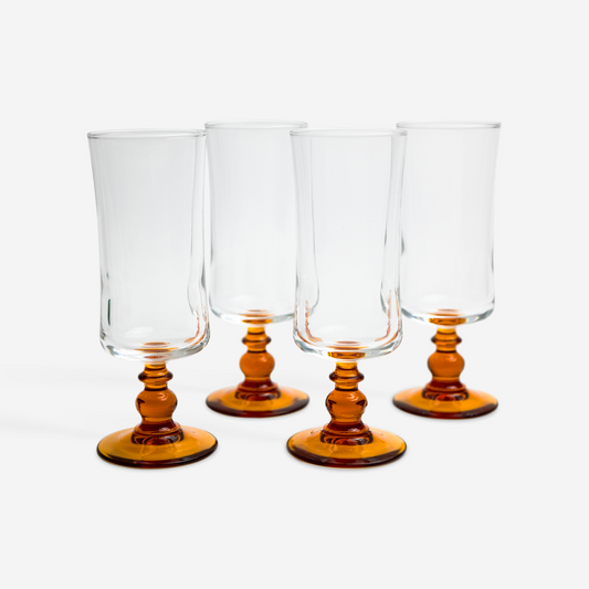Champagne glasses - amber - set of 4