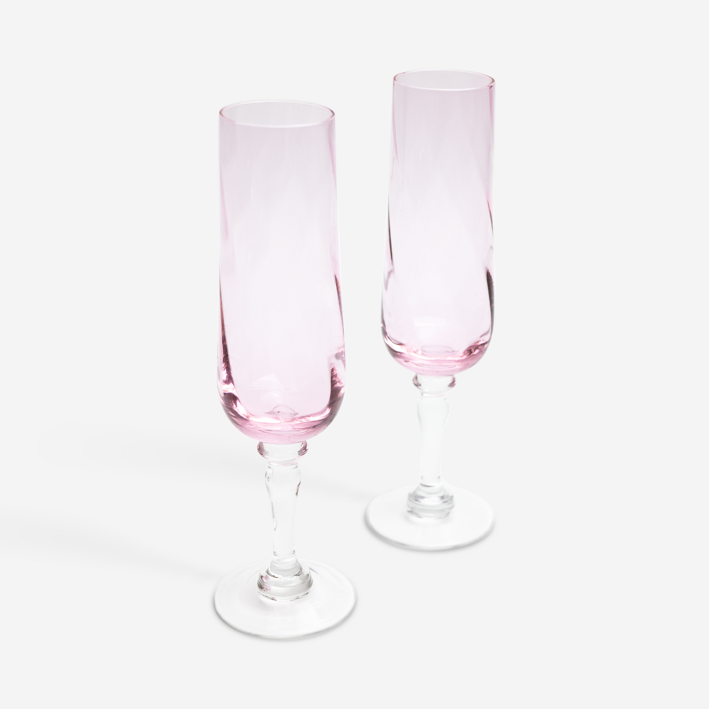 Champagneglazen - roze - set van 2