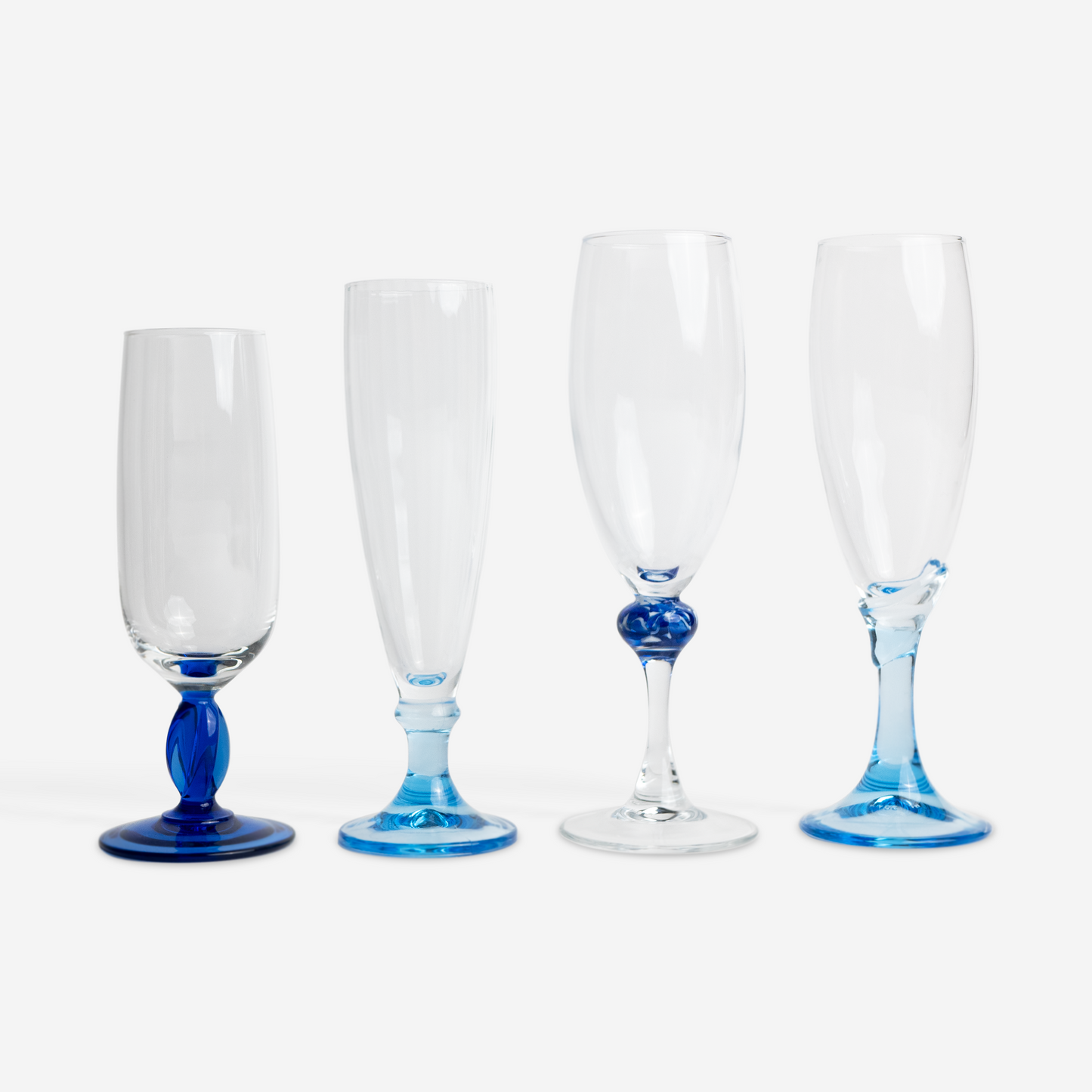 Champagneglazen - mix & match - blauw