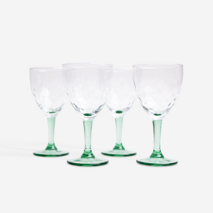 Wijnglazen - groen - set van 4