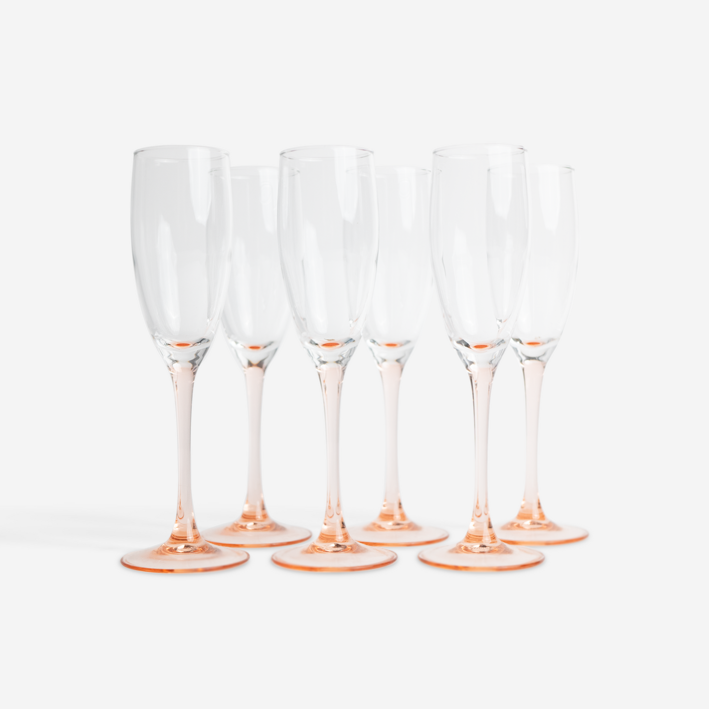 Champagne glasses - pink - set of 6