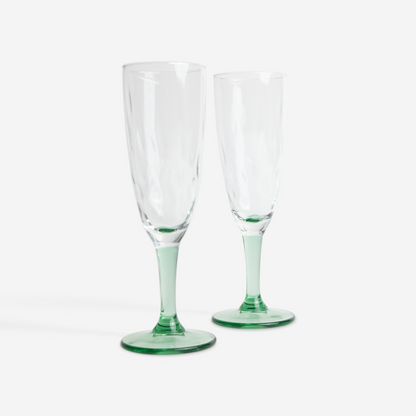 Champagneglazen - groen - set van 2