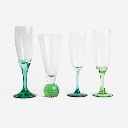 Champagneglazen - groen - set van 4