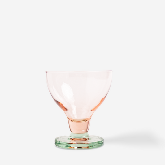 Pink dessert coupes green stem