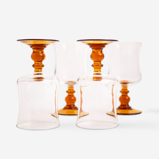 Red wine glasses - amber - set of 4