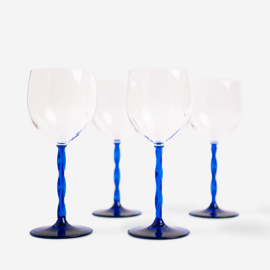 Wine glasses - cobalt - set of 4